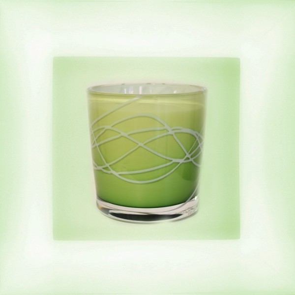 Candle "Abstract" light green