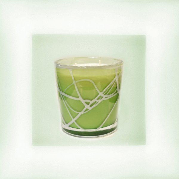 Candle "Abstract" light green