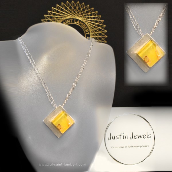 Topaz yellow crystal square...